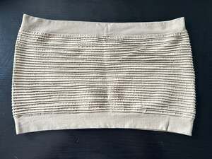 M.U.S.A. Beige Ribbed Seamless Bandeau Tube Top